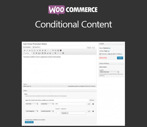 Conditional Content - WordPress Plugin for WooCommerce