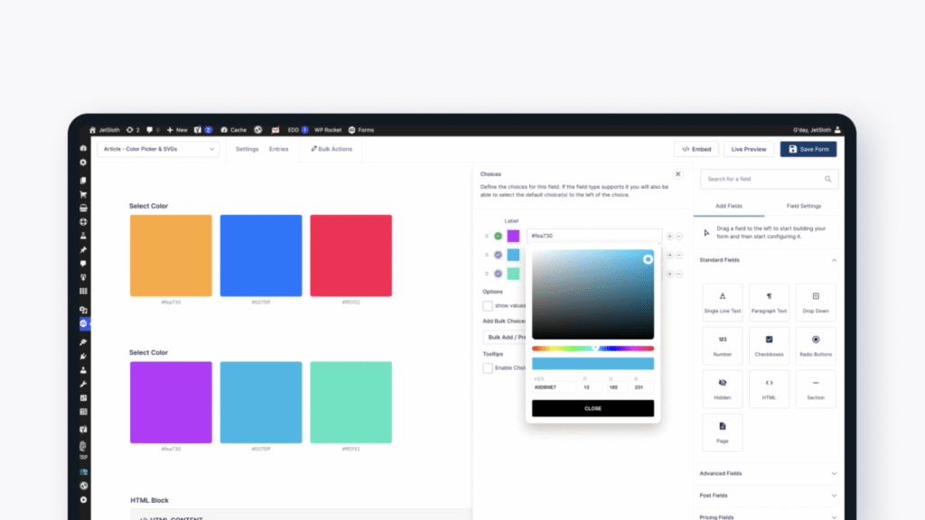 Gravity Forms – Color Picker Add-On for WordPress Forms