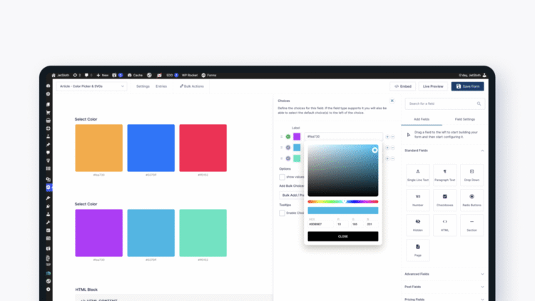 Gravity Forms - Color Picker WordPress Plugin