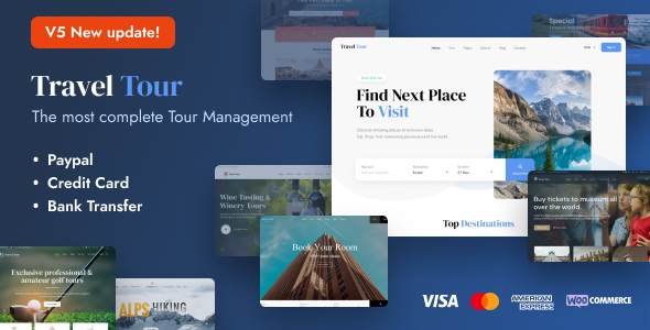 TravelTour - Travel & Tour Booking WordPress Theme